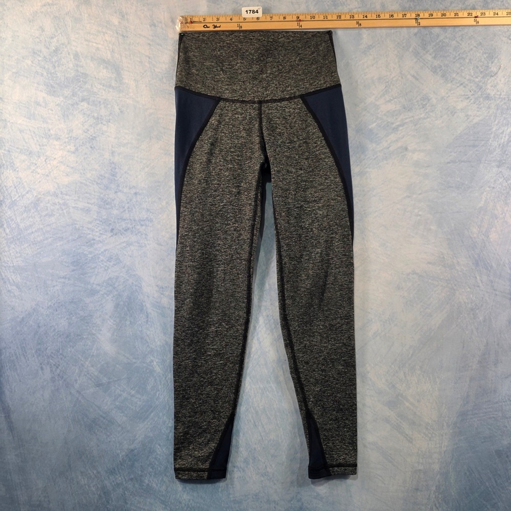 Aerie Chill Play Move Leggings Womens Small Gray Space Dye‎ Navy Colorblock Yoga